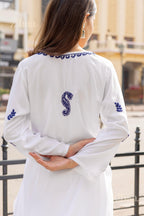 Zibaa Rayon White Chikankari Kurti with small motifs | Grocsy