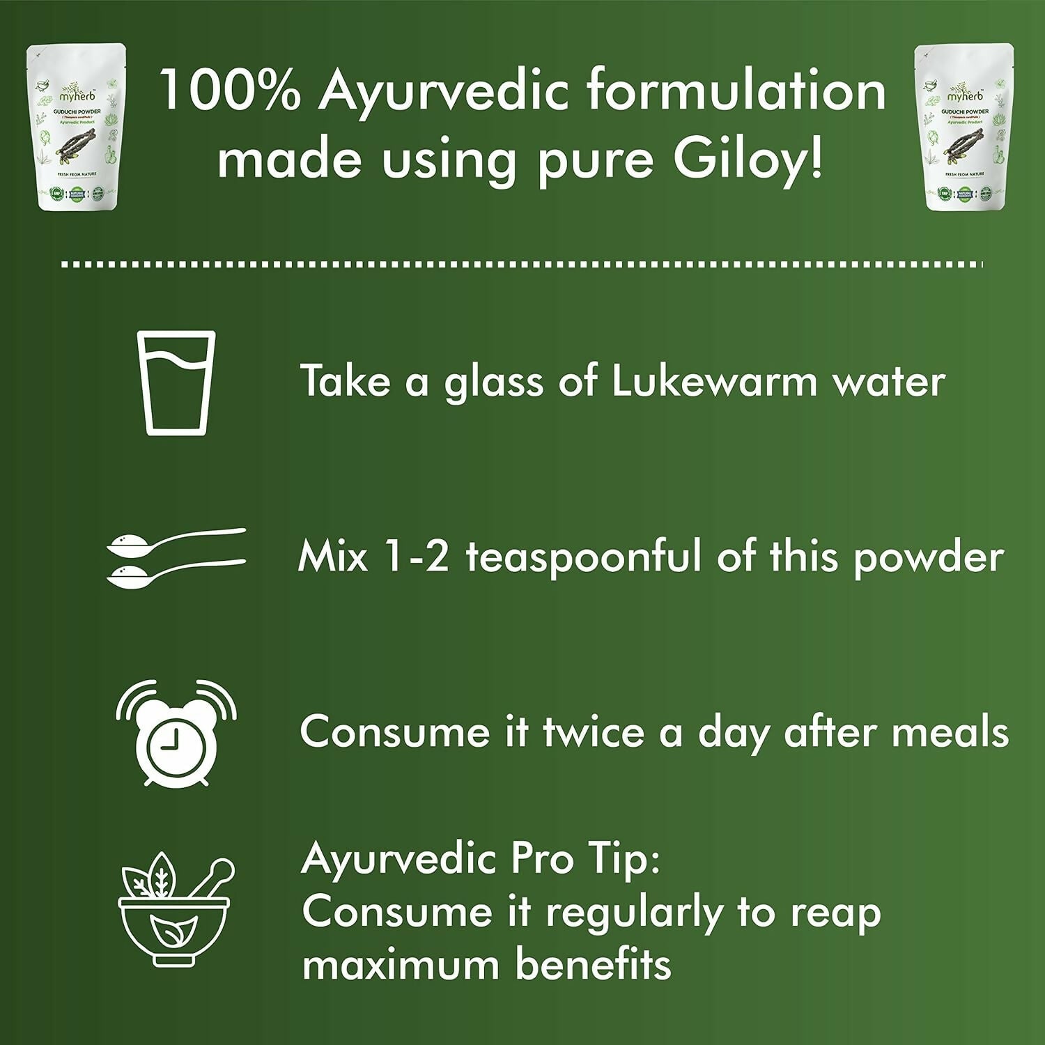 Myherb Natural Organic Guduchi Powder/Giloy Powder | Grocsy