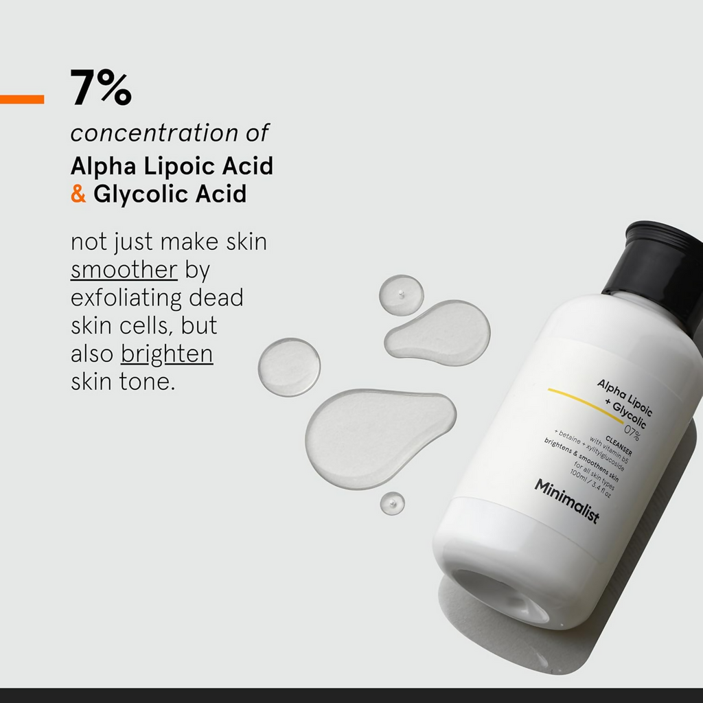 Minimalist 7% ALA + Glycolic Brightening Face Wash | Grocsy
