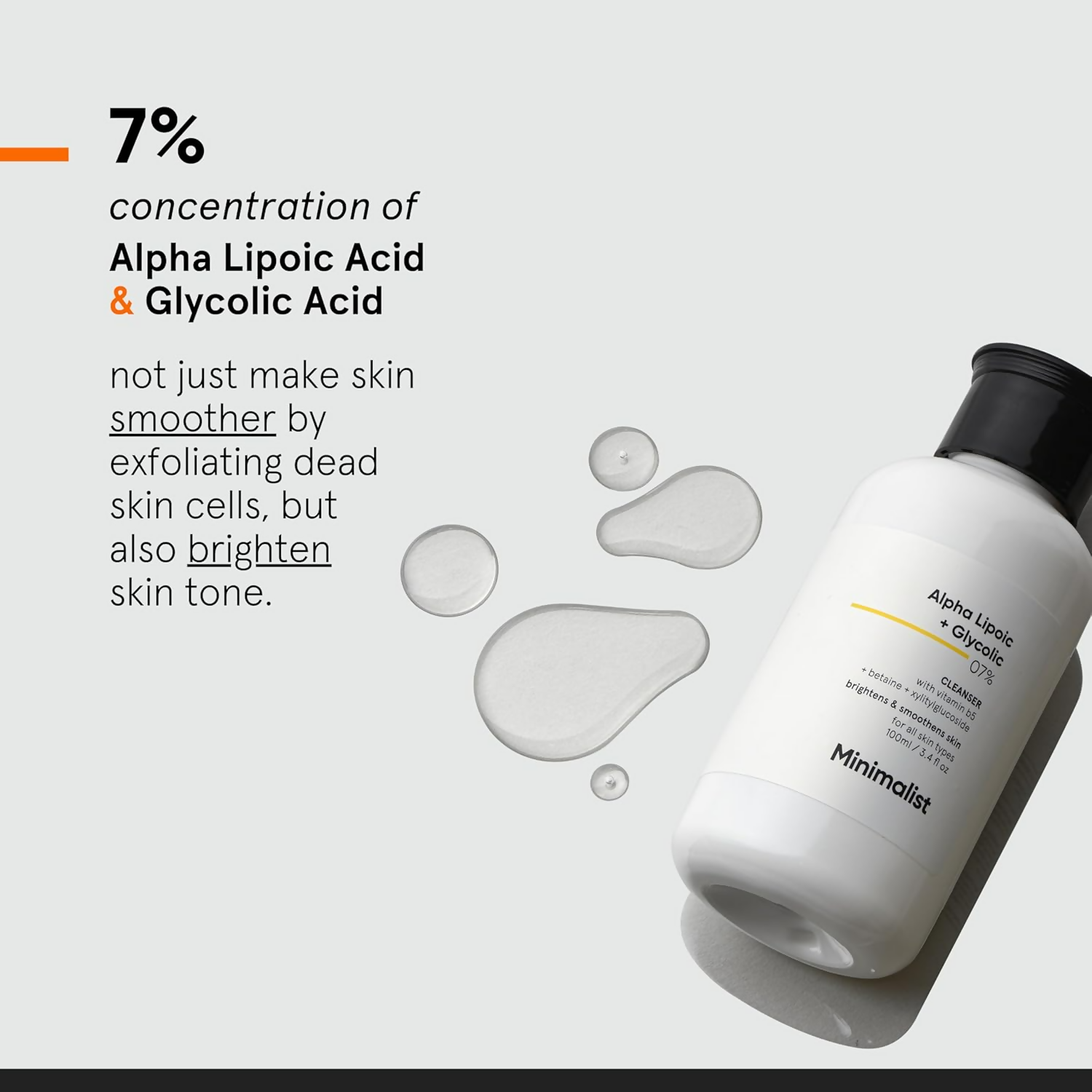Minimalist 7% ALA + Glycolic Brightening Face Wash | Grocsy