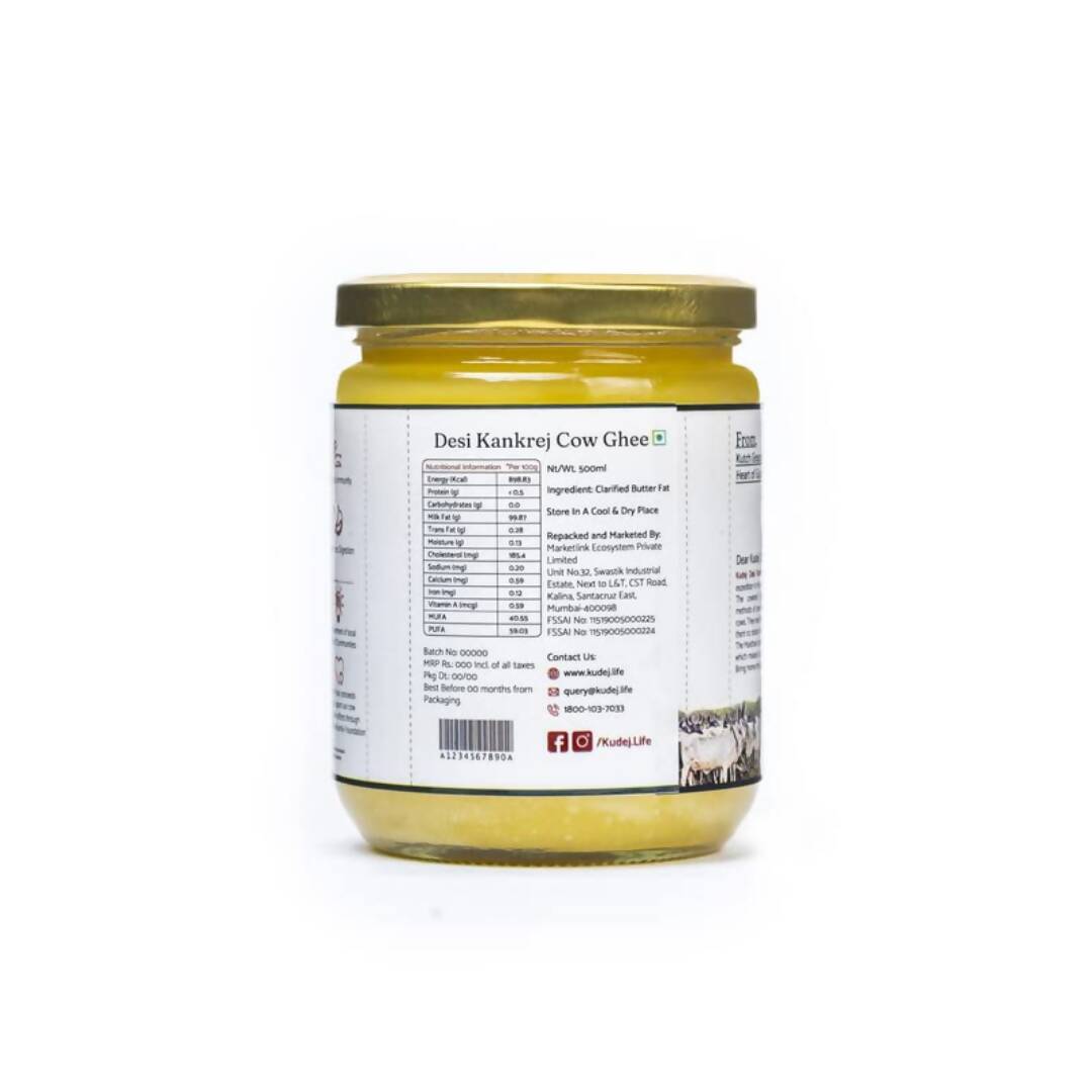 Kudej Desi Kankrej Cow A2 Ghee | Premium and Organic Desi Ghee | Cultured Pure Ghee | Grocsy
