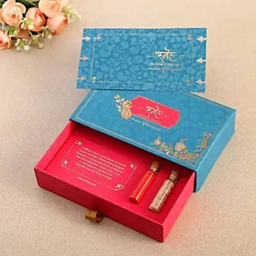 Premium Beads Ethnic Rakhi Set & Kaju Rolls Box | Grocsy