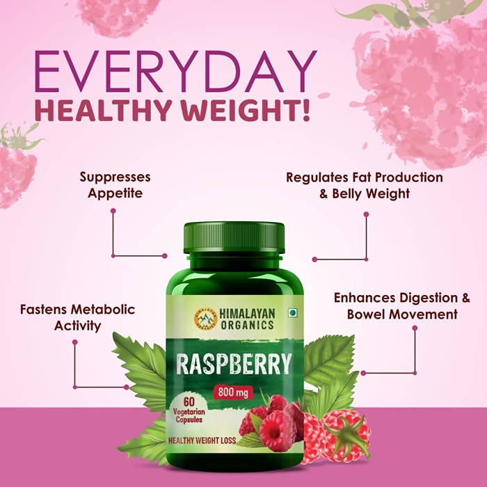 Himalayan Organics Raspberry 800 mg Vegetarian Capsules | Grocsy