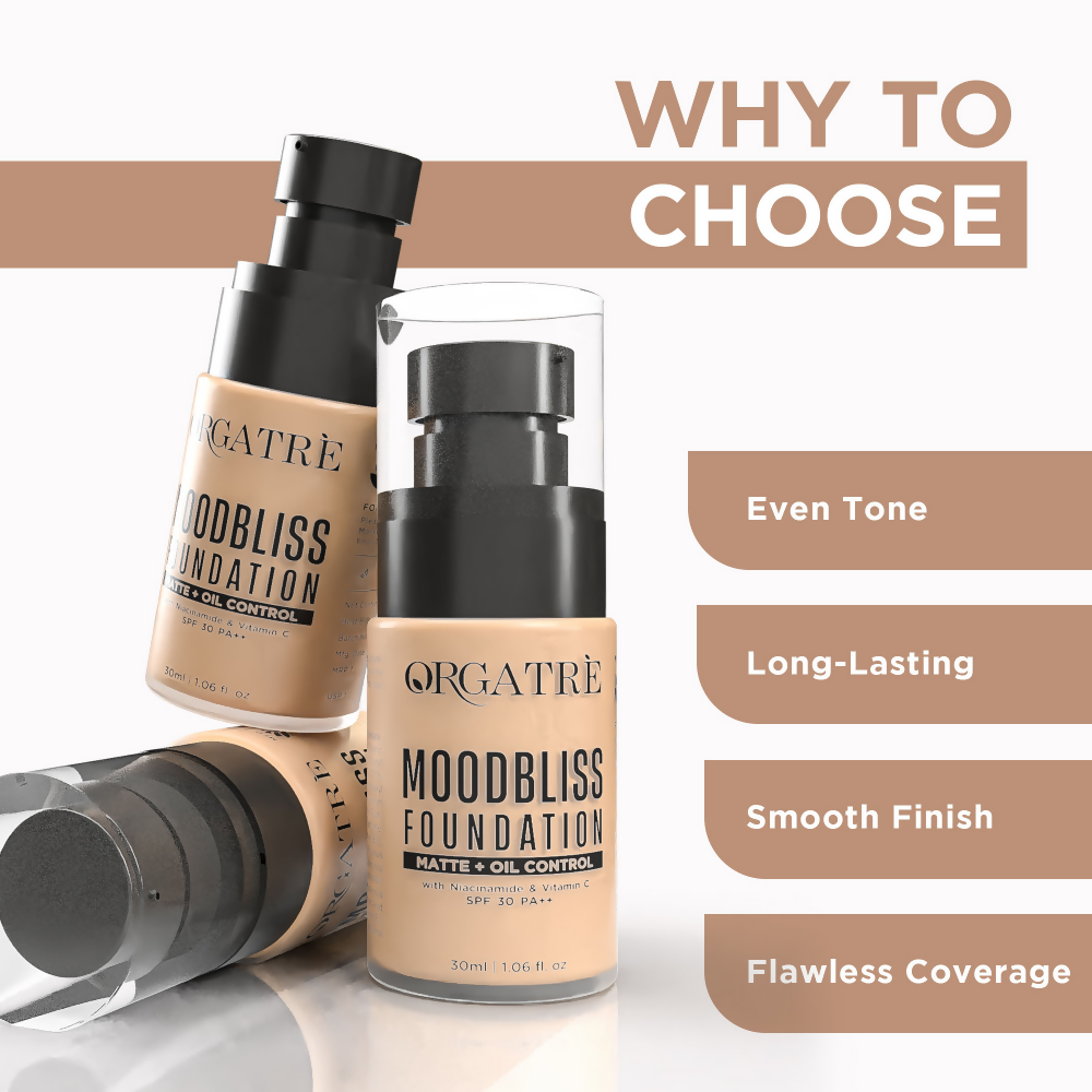 Orgatre Moodbliss Matte + Oil Control Makeup Foundation SPF 30 - 240 | Grocsy