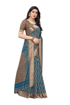 Vamika Rama Green Linen Designer Saree (BEE RAMA) | Grocsy