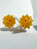 Inhanns Small Statement Studs Earrings - Yellow | Grocsy
