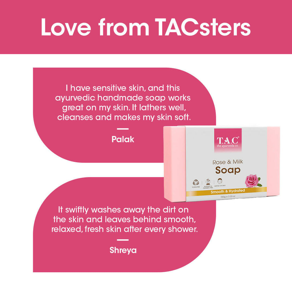 TAC - The Ayurveda Co. Rose & Milk Soap | Grocsy
