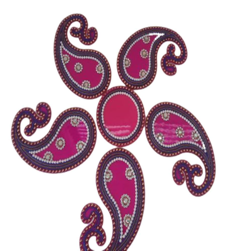 Kundan HandiKrafts Acrylic Pink Colour Jumbo Rangoli | Grocsy