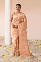 Joban Fashion Gold Banarasi Tissue Saree | Grocsy