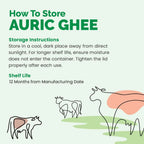 Auric A2 Bilona Desi Cow Ghee - Pure Brijwasi Ghee - Bilona Curd Churned | Grocsy