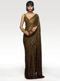 Tulsi Art Mehendi Green Sequins Party Wear Saree With Blouse | Grocsy