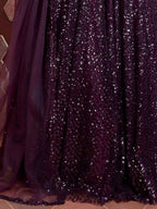 Tulsi Art Fabulous Purple Embroidery Net Party Wear Lehenga Choli | Grocsy
