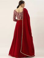 Tulsi Art Gorgeous Red Sequins Georgette Reception Wear Lehenga Choli | Grocsy