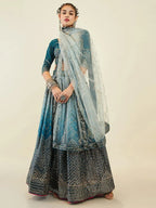 Tulsi Art Magnetic Blue Sequins Art Silk Wedding Wear Lehenga Choli | Grocsy
