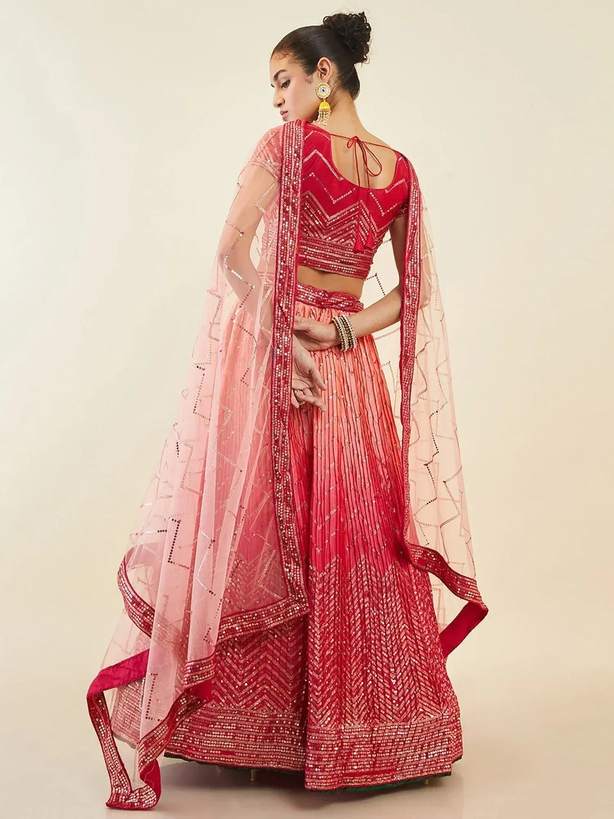 Tulsi Art Mesmerizing Pink Sequins Art Silk Festival Wear Lehenga Choli | Grocsy
