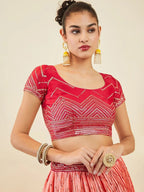 Tulsi Art Mesmerizing Pink Sequins Art Silk Festival Wear Lehenga Choli | Grocsy