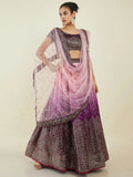 Tulsi Art Bewitching Purple Sequins Art Silk Engagement Wear Lehenga Choli | Grocsy