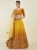 Tulsi Art Captivating Yellow Sequins Art Silk Haldi Wear Lehenga Choli | Grocsy