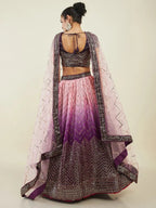Tulsi Art Bewitching Purple Sequins Art Silk Engagement Wear Lehenga Choli | Grocsy