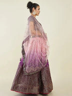 Tulsi Art Bewitching Purple Sequins Art Silk Engagement Wear Lehenga Choli | Grocsy
