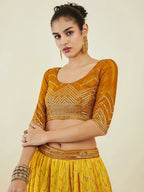 Tulsi Art Captivating Yellow Sequins Art Silk Haldi Wear Lehenga Choli | Grocsy
