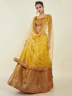 Tulsi Art Captivating Yellow Sequins Art Silk Haldi Wear Lehenga Choli | Grocsy