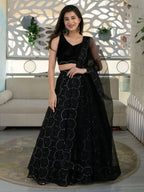 Tulsi Art Marvelous Black Sequins Organza Party Wear Lehenga Choli | Grocsy