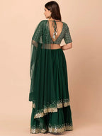 Tulsi Art Amazing Green Sequins Georgette Reception Wear Lehenga Choli | Grocsy
