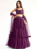 Tulsi Art Lovely Purple Georgette Engagement Wear Lehenga With Sequins Choli | Grocsy