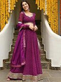 Tulsi Art Sweet Purple Leheriya Printed Georgette Wedding Wear Lehenga Choli | Grocsy