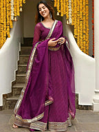 Tulsi Art Sweet Purple Leheriya Printed Georgette Wedding Wear Lehenga Choli | Grocsy