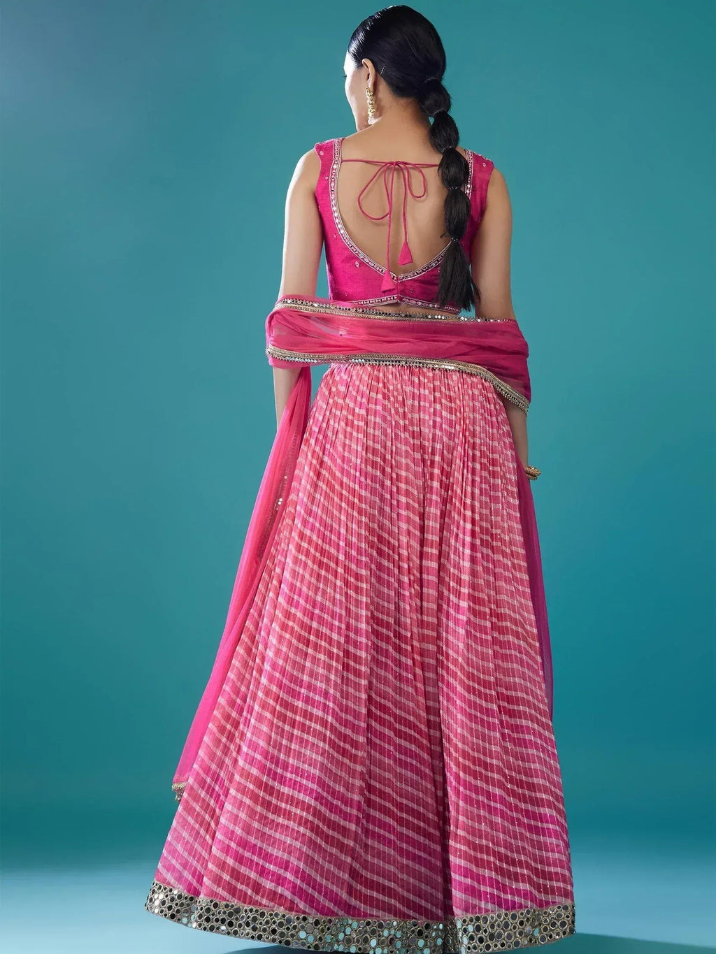 Tulsi Art Precious Pink Digital Printed Organza Event Wear Lehenga Choli With Dupatta | Grocsy