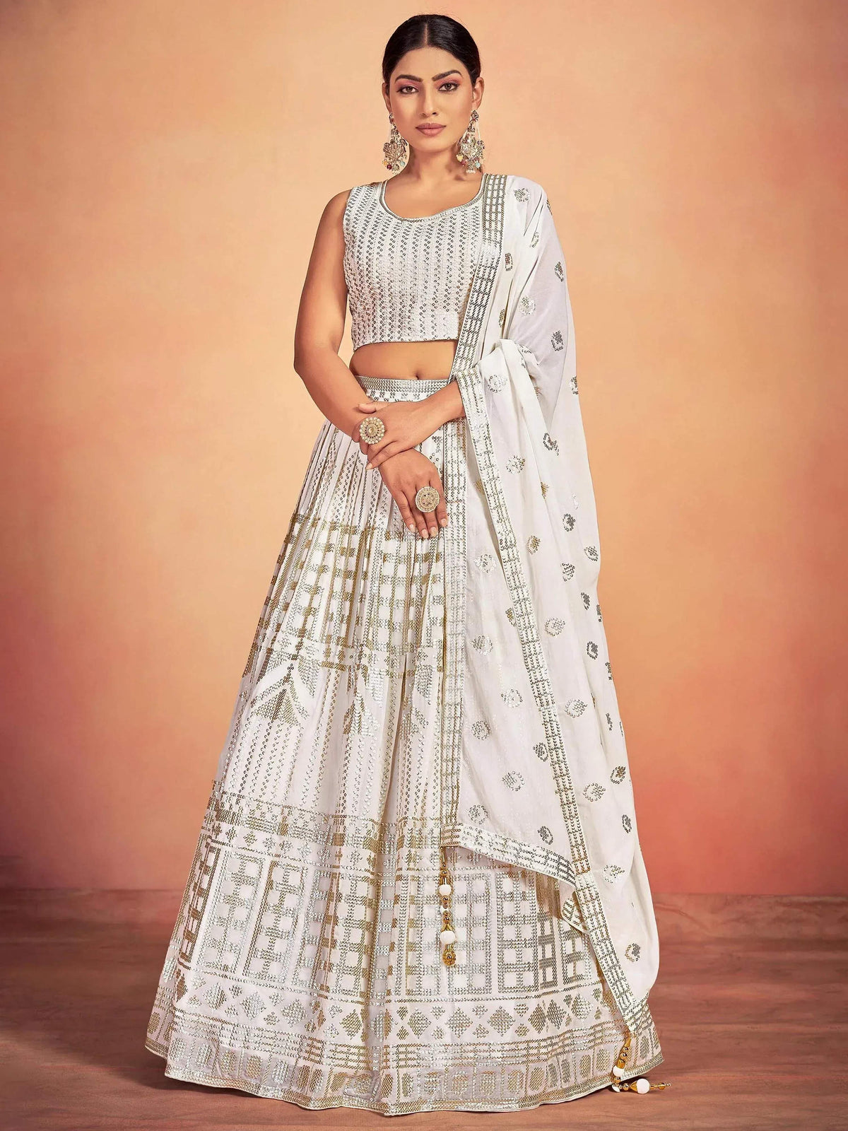 Tulsi Art Gorgeous Sky Blue Embroidered Georgette Reception Wear Lehenga Choli | Grocsy