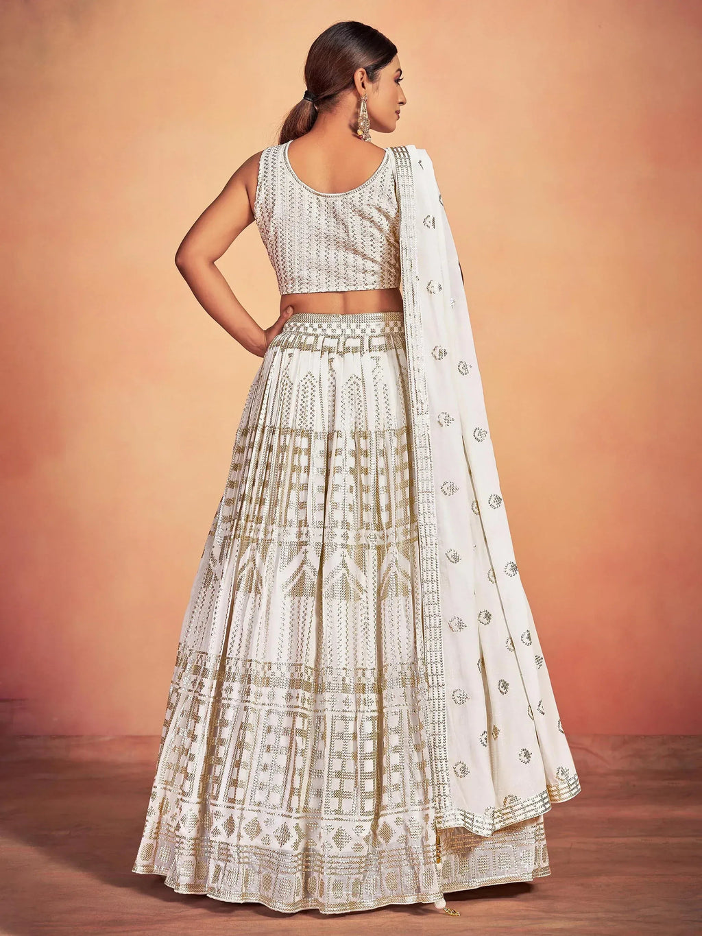 Tulsi Art Gorgeous Sky Blue Embroidered Georgette Reception Wear Lehenga Choli | Grocsy