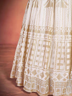 Tulsi Art Gorgeous Sky Blue Embroidered Georgette Reception Wear Lehenga Choli | Grocsy