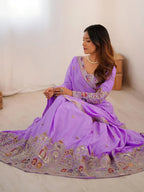 Tulsi Art Mesmerizing Lavender Sequins Crepe Bridesmaid Lehenga Choli With Dupatta | Grocsy