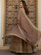 Tulsi Art Precious Beige Thread Work Silk Festival Wear Lehenga Choli With Dupatta | Grocsy