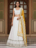 Tulsi Art Mesmerizing White Sequins Georgette Bollywood Lehenga Choli With Dupatta | Grocsy