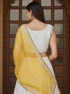 Tulsi Art Mesmerizing White Sequins Georgette Bollywood Lehenga Choli With Dupatta | Grocsy