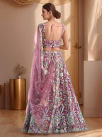 Tulsi Art Attractive Pink Sequins Net Designer Lehenga Choli With Dupatta | Grocsy