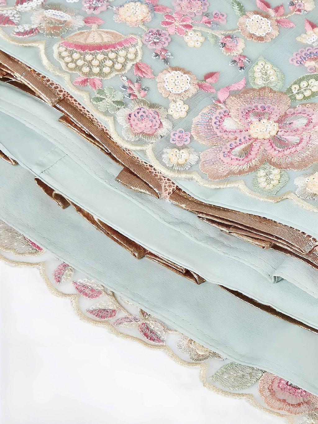 Tulsi Art Stunning Sky-Blue Sequins Net Engagement Wear Lehenga Choli With Dupatta | Grocsy