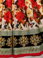 Tulsi Art Anushka Sharma Multi-Color Floral Printed Silk Wedding Lehenga Choli | Grocsy