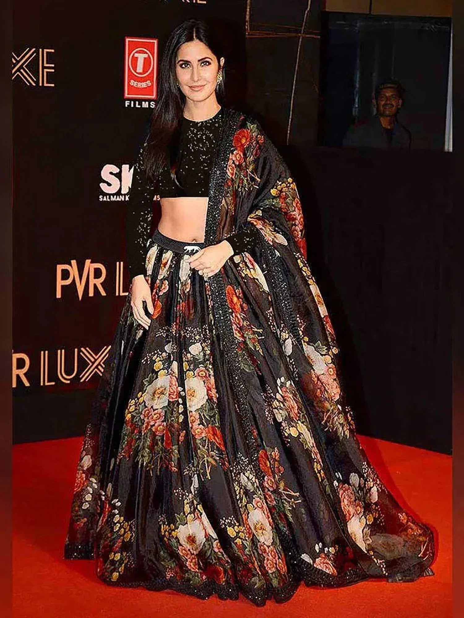 Tulsi Art Black Floral Organza Party Wear Lehenga With Sequins Choli | Grocsy
