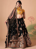 Tulsi Art Glamorous Black Dori Embroidery Net Designer Lehenga Choli | Grocsy