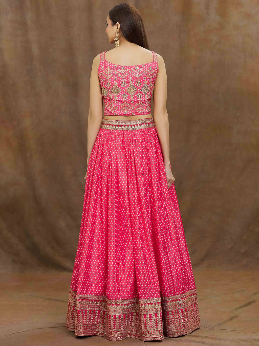 Tulsi Art Stunning Pink Digital Printed Chinon Reception Wear Lehenga Choli | Grocsy