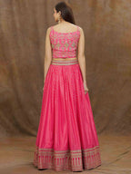 Tulsi Art Stunning Pink Digital Printed Chinon Reception Wear Lehenga Choli | Grocsy