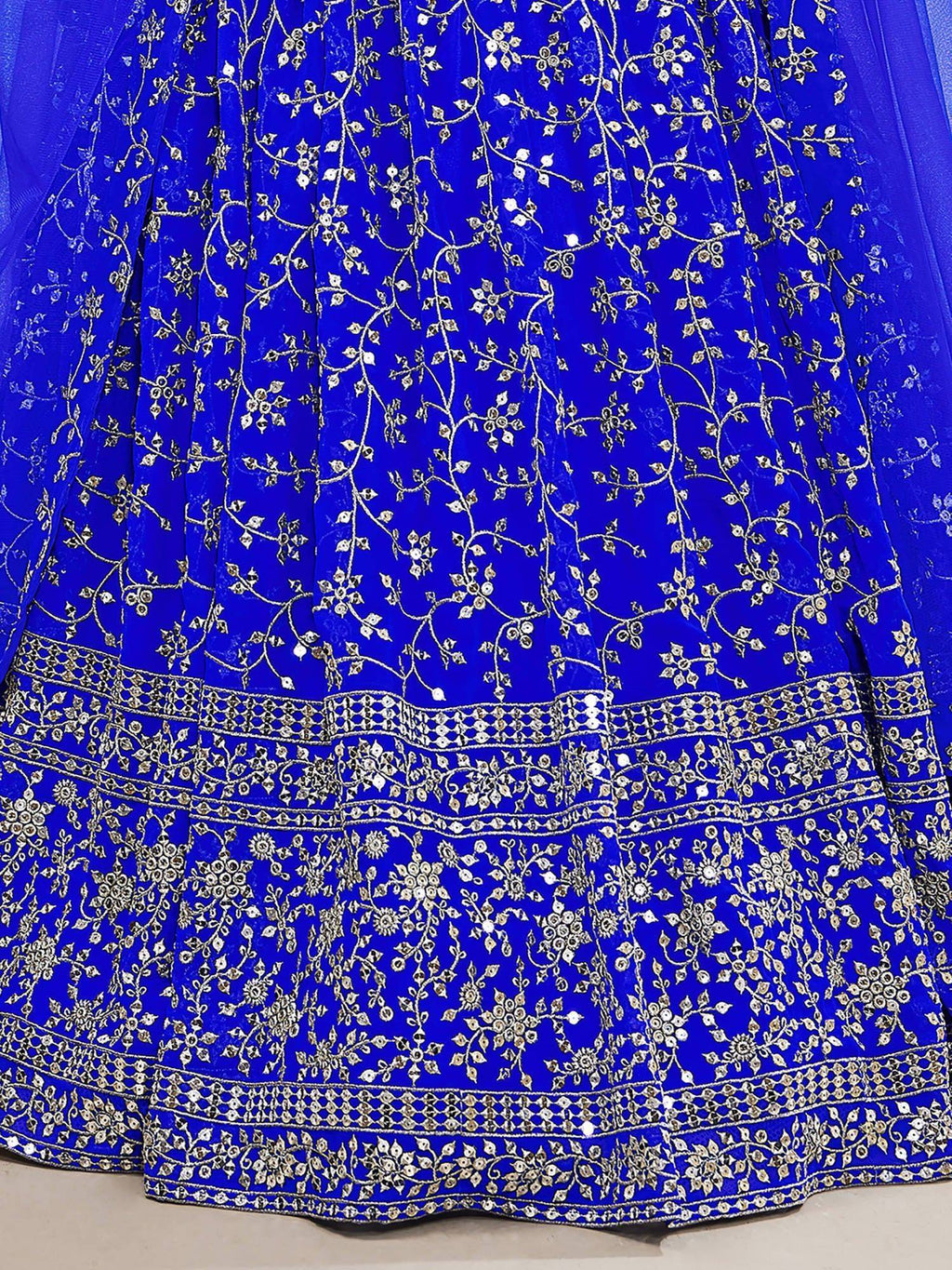 Tulsi Art Mesmerizing Blue Sequins Georgette Wedding Wear Lehenga Choli | Grocsy