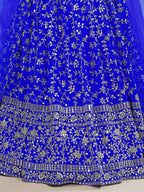 Tulsi Art Mesmerizing Blue Sequins Georgette Wedding Wear Lehenga Choli | Grocsy
