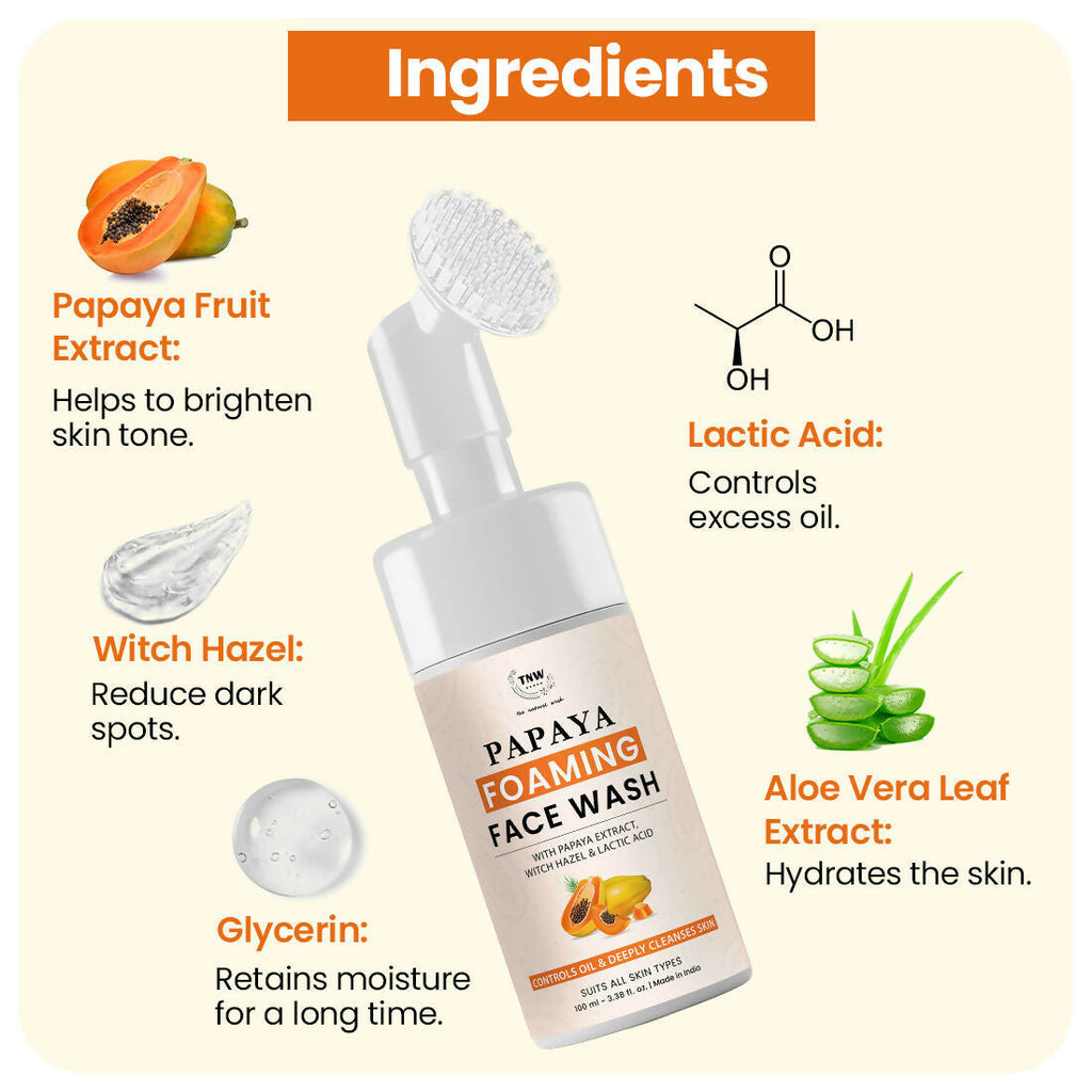 The Natural Wash Papaya Foaming Face Wash | Grocsy