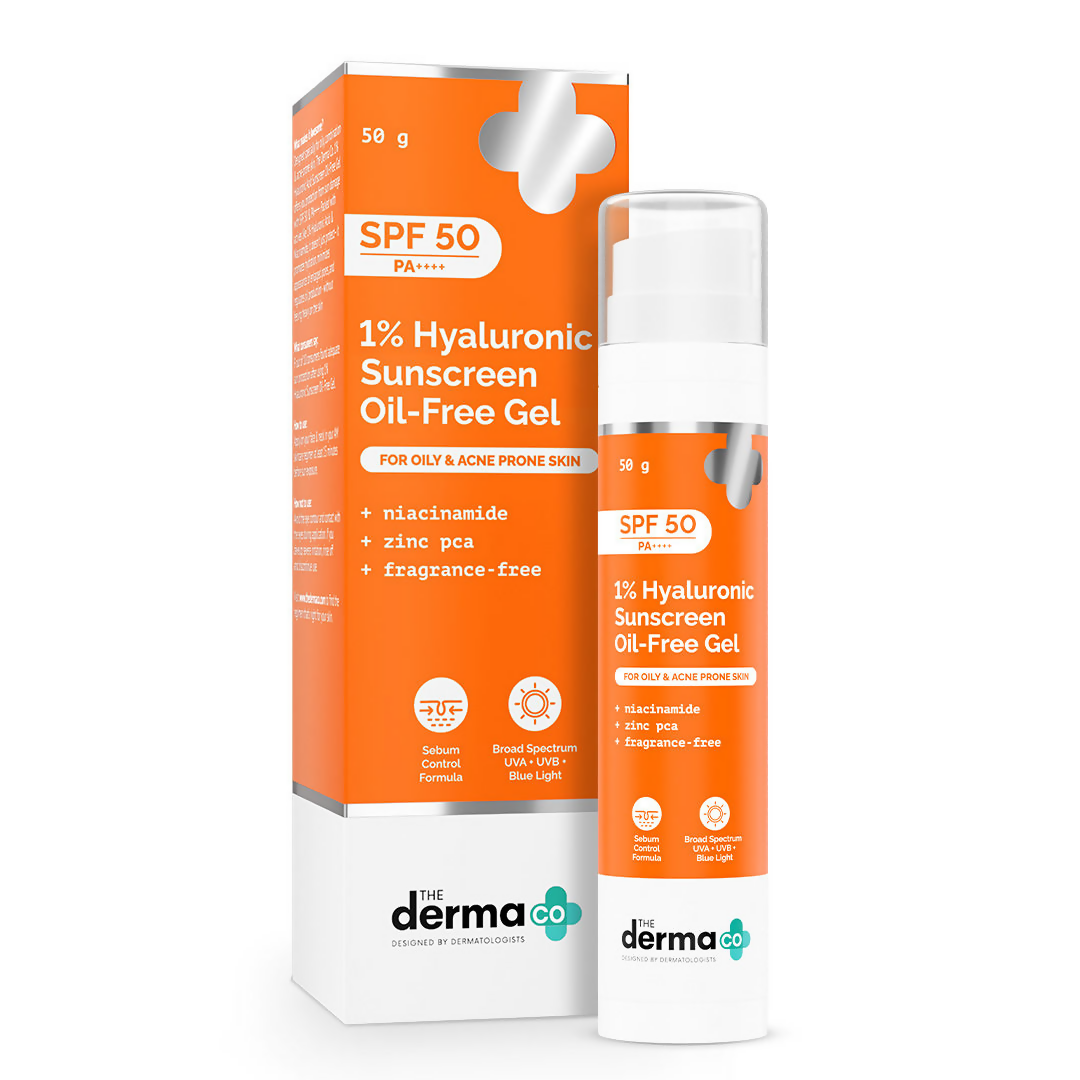 The derma co 1% Hyaluronic sunscreen oil free gel with SPF 50 & PA++++ | Grocsy